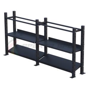 Купить Модульный стеллаж для гантелей, гирь и медболов 2580х430х1200 (2 секции) в Чкаловске 