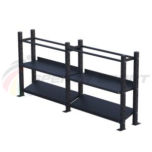 Купить Модульный стеллаж для гантелей, гирь и медболов 3780х430х1200 (2 секции) в Чкаловске 